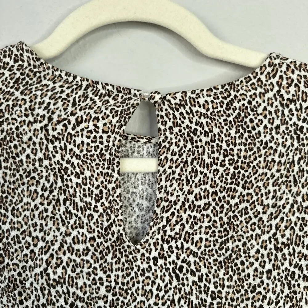 JENNI KAYNE Leopard Print T-Shirt Dress Animal Print Casual Chic Size Small